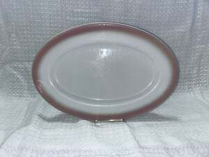 Vintage Hall China Pink Rim Oval Serving Platter